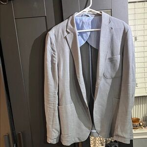 Taylor Stitch Gray Jacket with Blue Trim